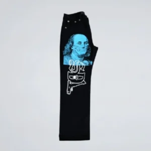 Black/Blue Skeleton SDL Jeans Side Pose